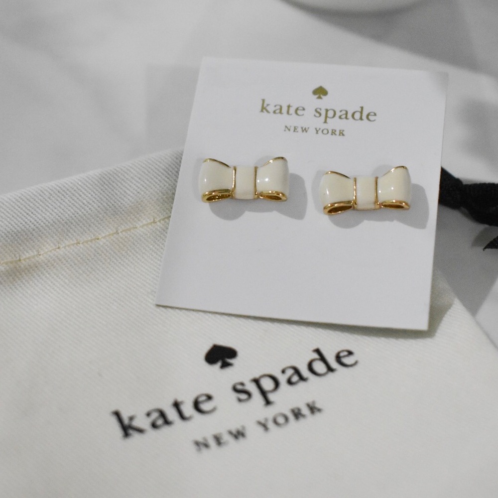 Kate Spade White Bow Studs